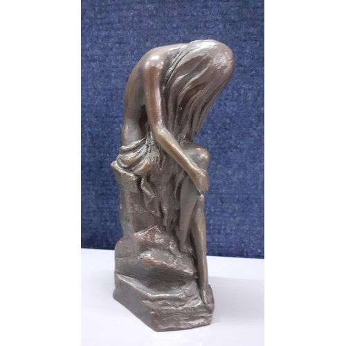 185 - John Letts - a cast bronze figure of a woman with her head bowed, 13.5cm high 
Location:2.1