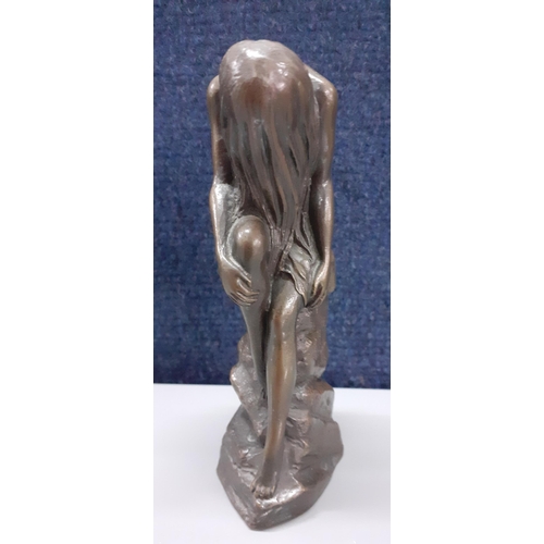 185 - John Letts - a cast bronze figure of a woman with her head bowed, 13.5cm high 
Location:2.1