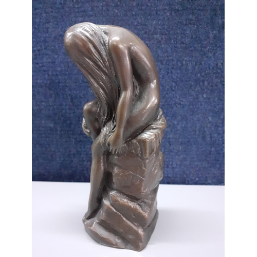 185 - John Letts - a cast bronze figure of a woman with her head bowed, 13.5cm high 
Location:2.1