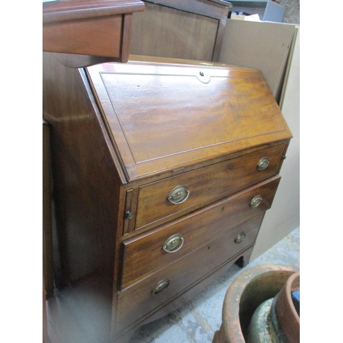 215 - Late Victorian/Edwardian mahogany bureau, fall flap revealing a drawer with filled interior, over on... 