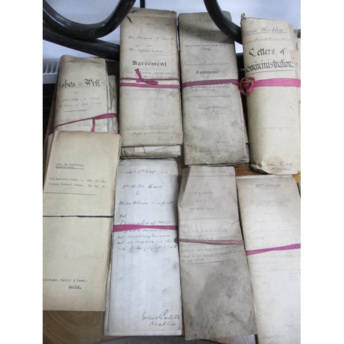 67 - A large quantity of solicitor's documents to include Probates and Wills, letters of administration, ... 