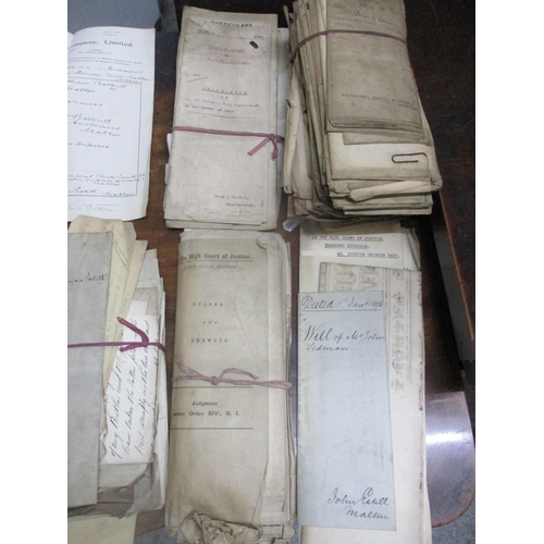 71 - A selection of 19th and 20th century solicitor's documents to include affidavit, conveyancing, wills... 