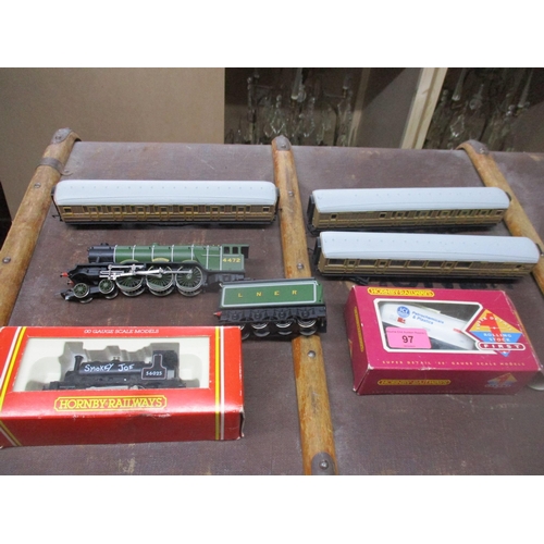 97 - Hornby 00 gauge model railway to include a Boxed Smoky Joe engine, and a Flying Scotsman 4472 engine... 