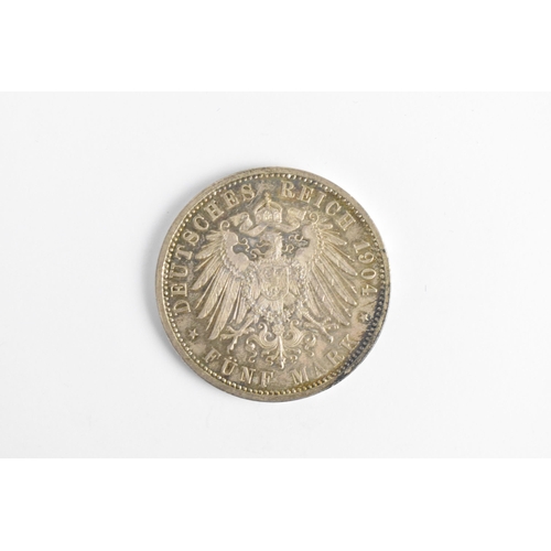 102 - German Empire - Grand-duchy of Baden - Frederick I (1856-1907) silver Five Marks, bust of Grand Duke... 