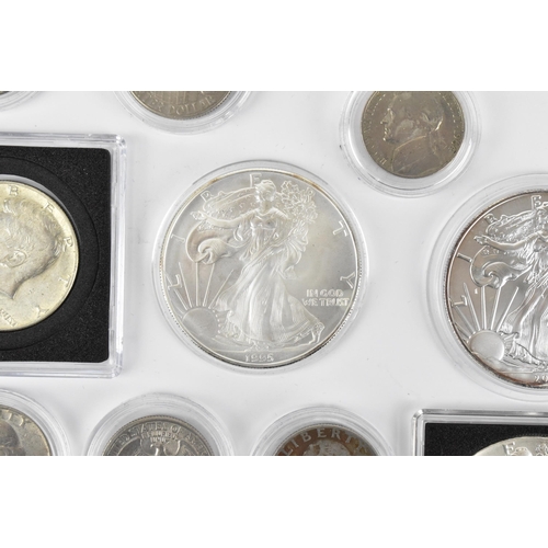 110 - United States of America - mixed mid 20tcentury and later coinage to include Silver Eagles, quarters... 