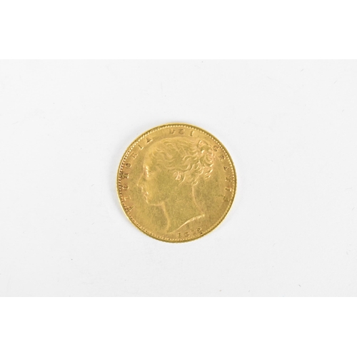 48 - United Kingdom - Victoria (1837-1901) Sovereign, dated 1872, Die number 28, young uncrowned bust of ... 