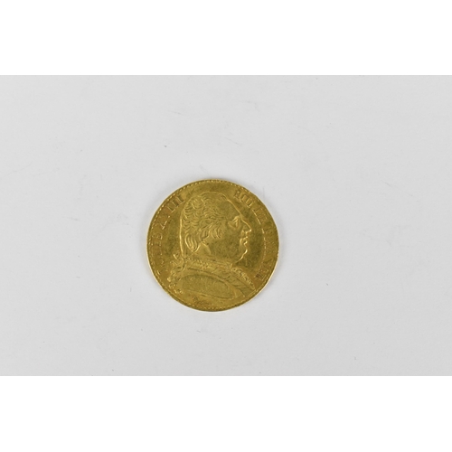 64 - Kingdom of France - Louis XVIII (1814-1815/1815-1824) gold 20 Francs, dated 1814 (first restoration)... 