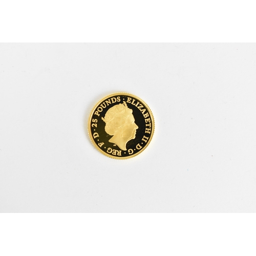 81 - United Kingdom - Elizabeth II (1952-2022), 25 Pounds, Britannia, fine gold 1/4 oz, dated 2019, fifth... 