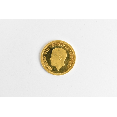 84 - A 2003 London mint 'Fantasy Sovereign' depicting King Edward VIII and dated 1936, in 9ct gold