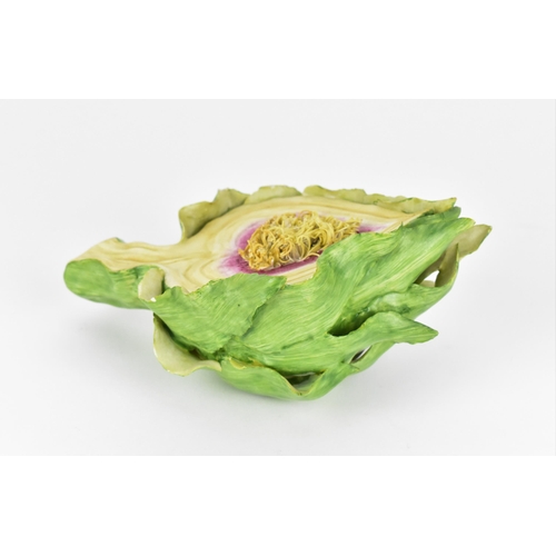 15 - Katherine Houston (contemporary) American, a ceramic model of half an artichoke, realistically rende... 