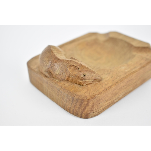 20 - Robert Thompson of Kilburn (1876-1955) Mouseman, oak ashtray, with carved signature mouse, 10.2 cm w... 