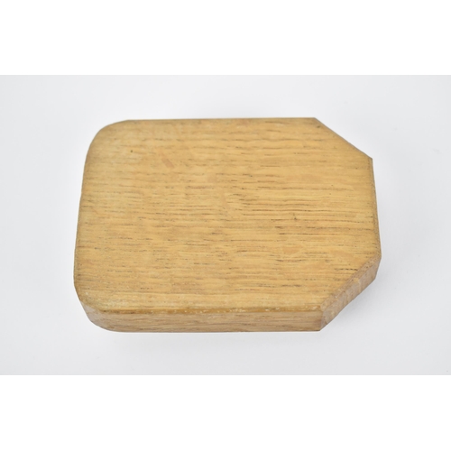 20 - Robert Thompson of Kilburn (1876-1955) Mouseman, oak ashtray, with carved signature mouse, 10.2 cm w... 