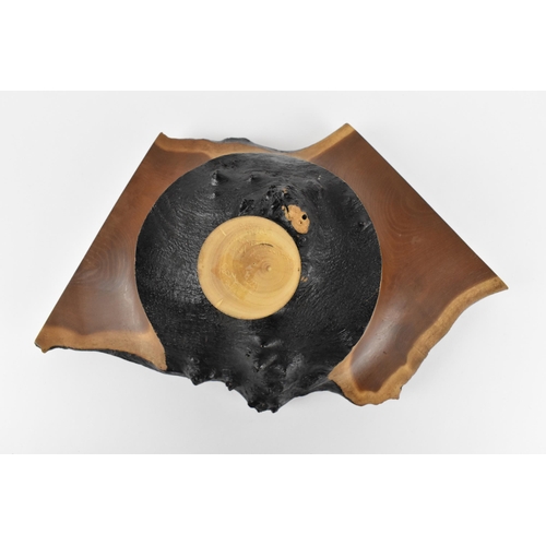 32 - Ray Key (1942-2018) - sculptural turned mulberry wooden bowl, of free form with concave centre, the ... 