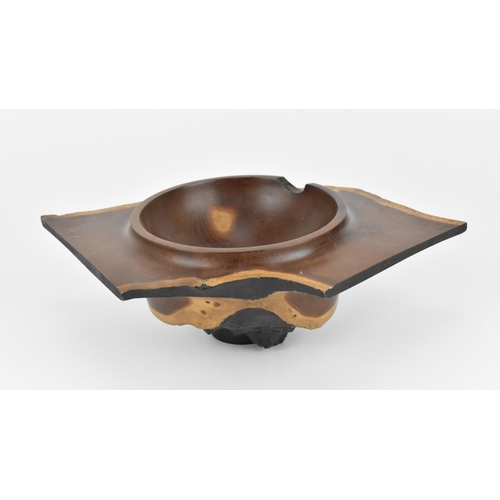 32 - Ray Key (1942-2018) - sculptural turned mulberry wooden bowl, of free form with concave centre, the ... 