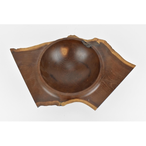 32 - Ray Key (1942-2018) - sculptural turned mulberry wooden bowl, of free form with concave centre, the ... 