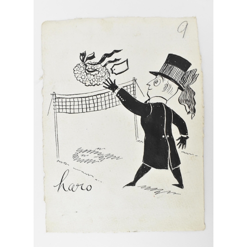 48 - Haro Hodson (1923-2021) Scottish, ARR 
 A collection of three original ink comic cartoons, each sign... 