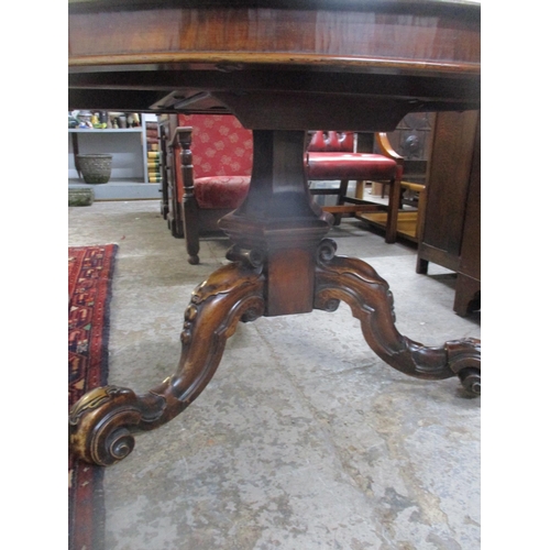 222 - A Victorian rosewood tripod breakfast table, moulded circular top, supported on hexagonal tapering c... 