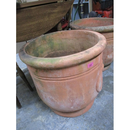 225 - A large pair of terracotta garden planters Location:G