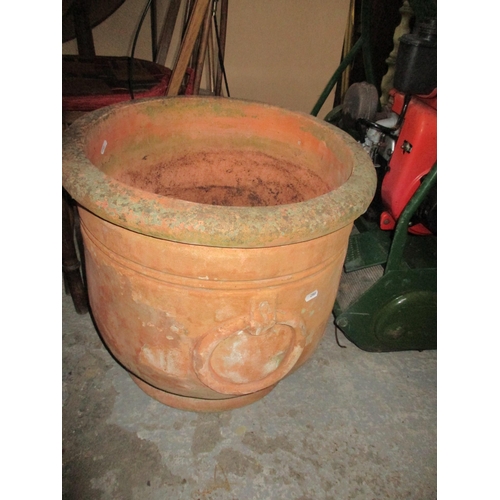 225 - A large pair of terracotta garden planters Location:G