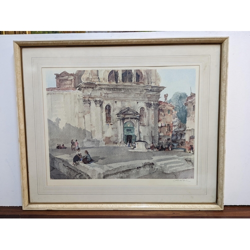 112 - Russell Flint - Campo San Trovaso, signed in pencil, framed and glazed Location:A1F