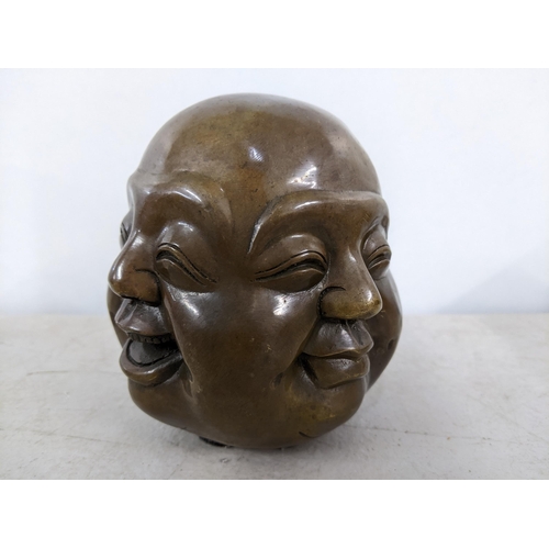 133 - A Chinese cast bronze four-faced Buddha ornament 8.5cm high Location:11.1