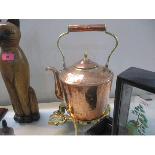 26 - A mixed lot to include a Victorian brass kettle, glassware, fireside set and other items Location:A1... 