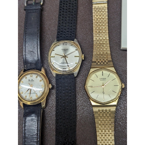 418 - A group of four wristwatches to include a Citizen Eco-Drive, Tasso Automatic, MuDu Automatic and one... 