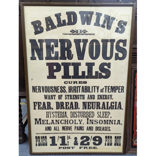 419 - A Peek Freen advertising mirror, along with a Baldwin's Nervous Pills, framed and glazed sign
Locati... 