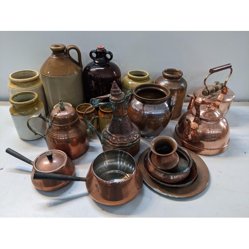 475 - Copper to include pans and kettles along with a stoneware flagon
Location:SL