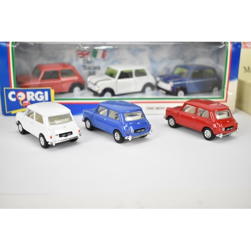 507 - Three boxed die-cast Corgi Mini Cooper sets to include Mini Cooper Monte Carlo Winners and two boxed... 