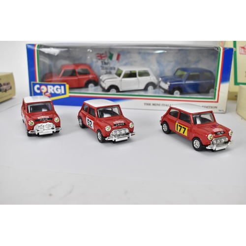 507 - Three boxed die-cast Corgi Mini Cooper sets to include Mini Cooper Monte Carlo Winners and two boxed... 