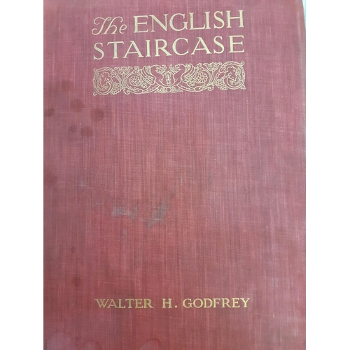 468 - A quantity of antique related reference books to include The English Staircase by Walter H Godfrey, ... 