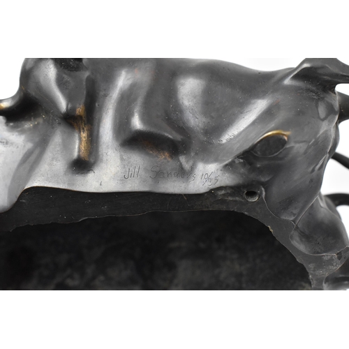 86 - Jill Cowie Sanders (b. 1930) 
patinated bronze sculpture of herd of bulls, , no. 10 out of 35, signe... 