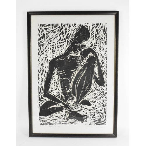 108 - Henry Tayali (1943 –1987) Zambian
'Beggings The Imf', limited edition print, no. 1/6, black and whit... 