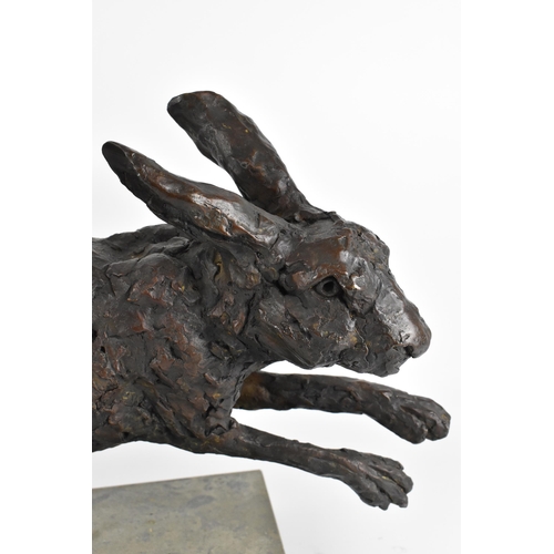 17 - Hamish Mackie, (b. 1973) British
'Leaping Hare', limited edition patinated bronze animalier model, n... 