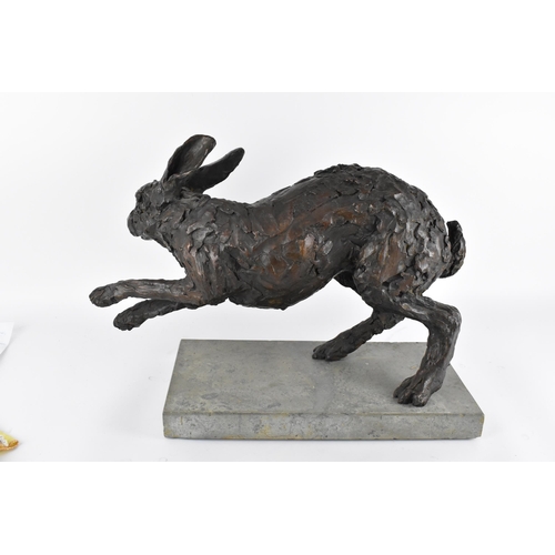 17 - Hamish Mackie, (b. 1973) British
'Leaping Hare', limited edition patinated bronze animalier model, n... 