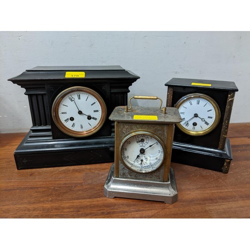 Clocks and clock parts to include a 19th century wooden cased