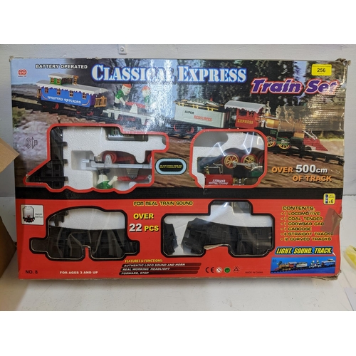 91 - A boxed Classical Express train set and a box of Scalextric track Location:A1B