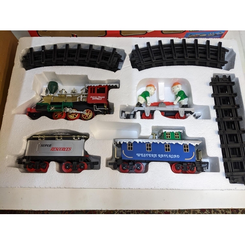 91 - A boxed Classical Express train set and a box of Scalextric track Location:A1B