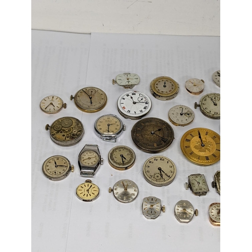 92 - A selection of watch movements to include Crusader, Sekonda and others Location: 1.1