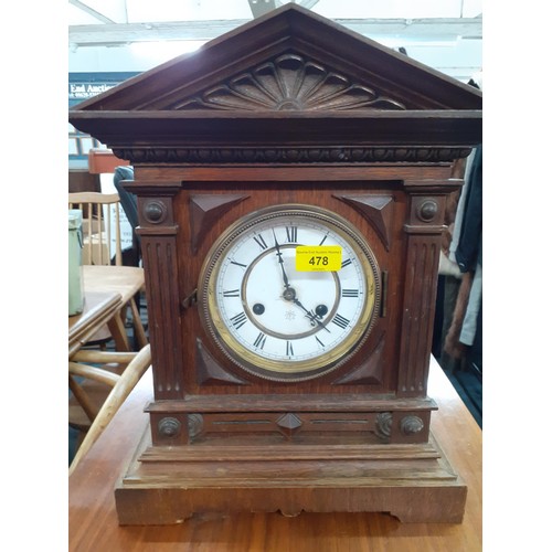 103 - Two reproduction mahogany cased wall hanging clocks to include an 8-day clock striking on five gongs... 