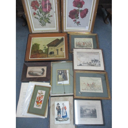 95 - Mixed 20th century prints and frames A/F, together with mixed oils on canvas to include a print of a... 