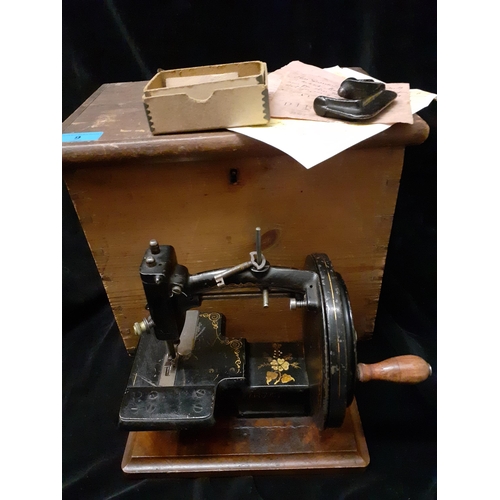 A late Victorian Hopkinson & Bros Lockstitch sewing machine in original