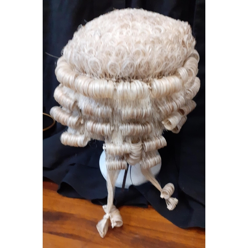 A 20th Century barrister wig with hand stitched lining in original