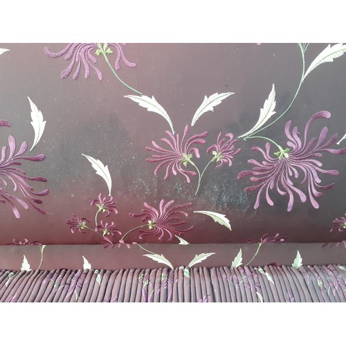 208 - Curtains-Bespoke purple and black fabric swags and tails attached to plinth with purple and lilac be... 