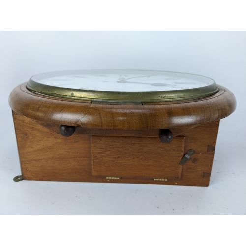 13 - A 19th century walnut cased dial clock, the 12