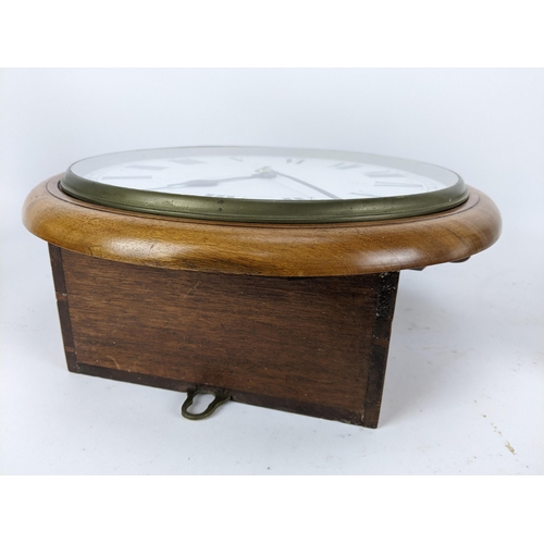 13 - A 19th century walnut cased dial clock, the 12