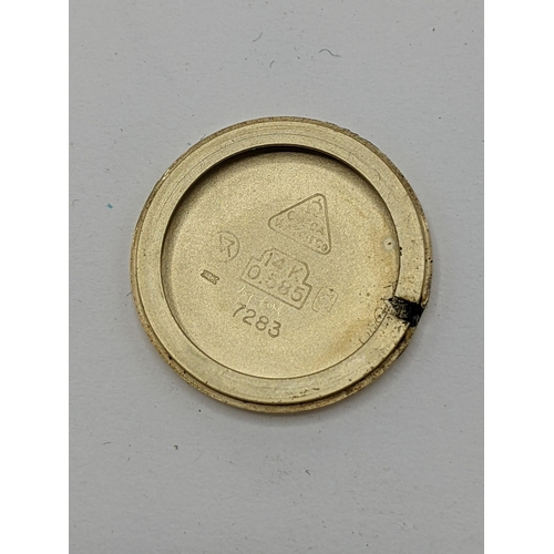 21 - A Omega manual wind ladies 14ct gold wristwatch, circa 1973, having a gilt dial with Arabic numerals... 