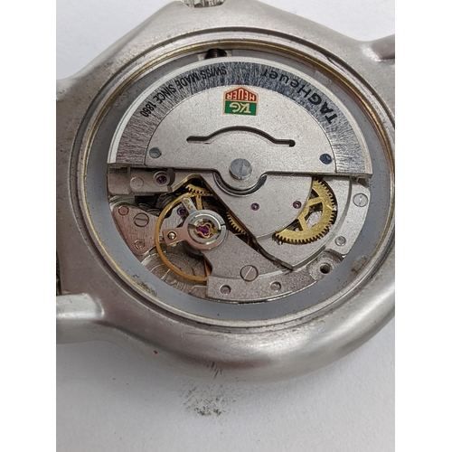 33 - A Tag Heuer automatic, gents stainless steel wristwatch, having a pale blue dial signed Chronometer ... 