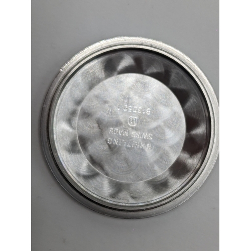 63 - A Breitling Chronomat chronograph gents, automatic, stainless steel wristwatch with white dial, bato... 